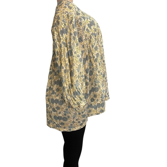 3/$30 🍂 Dolma Alya Floral Top Tunic Cotton Blue & Cream - Picture 10 of 10